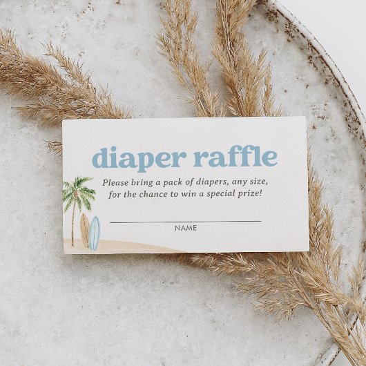 Surven Beach Baby shower Luier Raffle Ticket Informatiekaartje