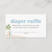 Surven Beach Baby shower Luier Raffle Ticket Informatiekaartje (Voorkant)