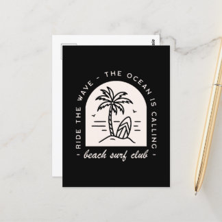Surven Beach Club Surfer Crew Surfen  Zwart Briefkaart