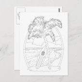 Surven Beach Volwassen kleuren Briefkaart (Voorkant / Achterkant)