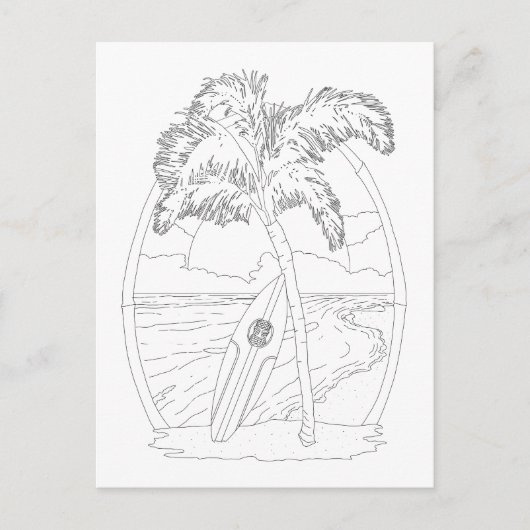 Surven Beach Volwassen kleuren Briefkaart (Voorkant)