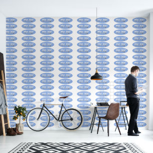 Surven blauw glad vinyl behang