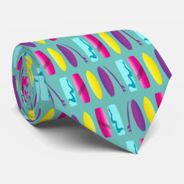 Surven Boards Kiteboarden Leuk Blauwgroen Patroon Stropdas