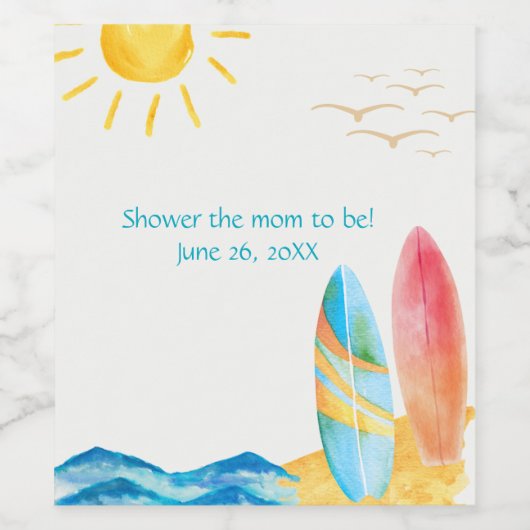 Surven Boards op Zand Wijn Etiket (Enkel label)