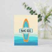 Surven bord op het strand Flat Holiday Kaart (Staand voorkant)