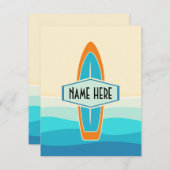 Surven bord op het strand Flat Holiday Kaart (Voorkant / Achterkant)