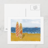 Surven borden op de beach briefkaart (Voorkant / Achterkant)