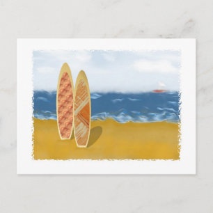 Surven borden op de beach briefkaart