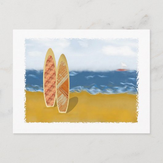 Surven borden op de beach briefkaart (Voorkant)