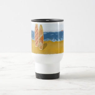 Surven borden op de beach reisbeker