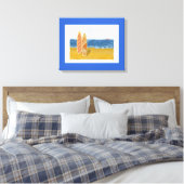 Surven borden op het strand met de platte canvas afdruk (Insitu (Slaapkamer))