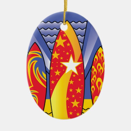 Surven borden, retroArt Deco Keramisch Ornament (Voorkant)