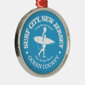 Surven City (surfer) Metalen Ornament (Rechts)