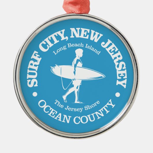 Surven City (surfer) Metalen Ornament (Voorkant)