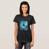 Surven gaan samen met de flow verontruste de surfe t-shirt (Voorkant volledig)