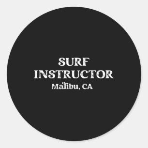 Surven Instructeur Malibu Californië Ronde Sticker