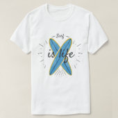 Surven is Life - Crossed Surfboards Ocean Waves T-shirt (Design voorkant)