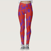 surven leven Thunder_Cove blauw rood Leggings (Voorkant)