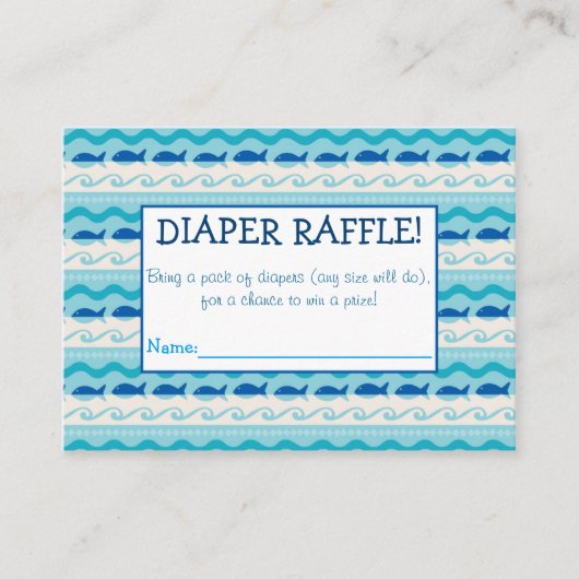Surven 'N Fishies Diaper Raffle Tickets Informatiekaartje (Voorkant)