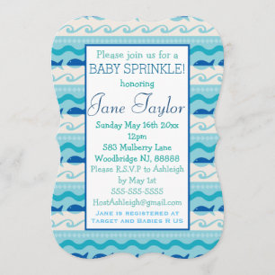 Surven 'N Fishies Nautical Baby Sprinkle Kaart