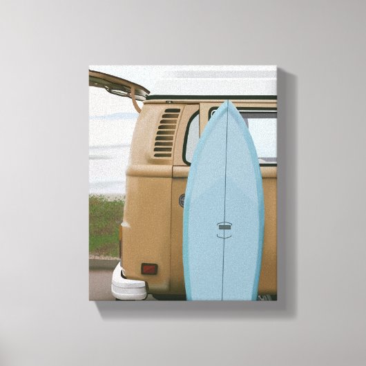 Surven omhoog | Surfplank Volkswagen Beach Paintin Canvas Afdruk (Voorkant)
