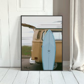 Surven omhoog | Surfplank Volkswagen Beach Paintin Perfect Poster