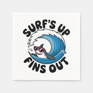 Surven omhoog, vinnen uit - Cool Surfing Design Servet