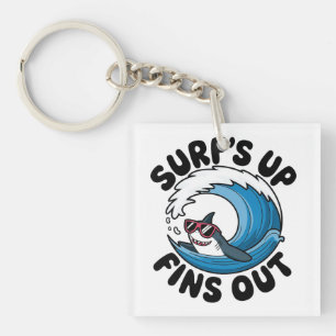 Surven omhoog, vinnen uit - Cool Surfing Design Sleutelhanger