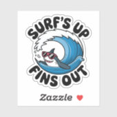 Surven omhoog, vinnen uit - Cool Surfing Design Sticker (Vel)