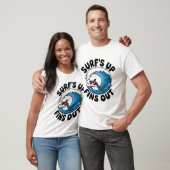 Surven omhoog, vinnen uit - Cool Surfing Design T-shirt (Unisex)