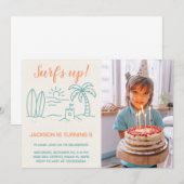 Surven op verjaardagsuitnodiging met foto kaart (Voorkant / Achterkant)