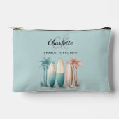 Surven planken palmbomen retro blauwgroen aqua etui (Voorkant)