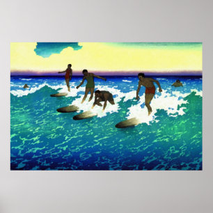 Surven schilderen Honolulu Poster
