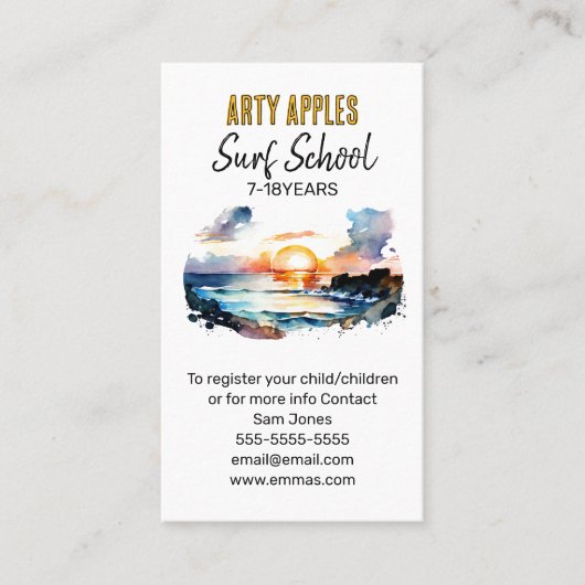 Surven School Beach - watersportinstructeurs Visitekaartje (Voorkant)