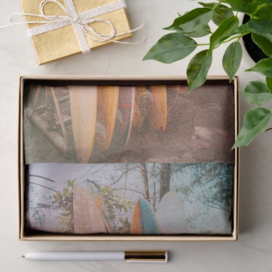 Surven Shack Surf Board Beach Decoupage Papier (Geschenk)