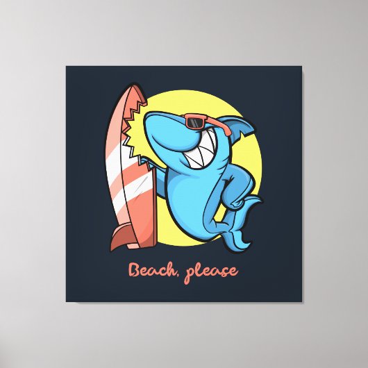 Surven Shark Beach graag Canvas Afdruk (Voorkant)