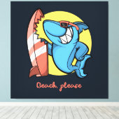 Surven Shark Beach graag Canvas Afdruk (Insitu (Houten vloer))