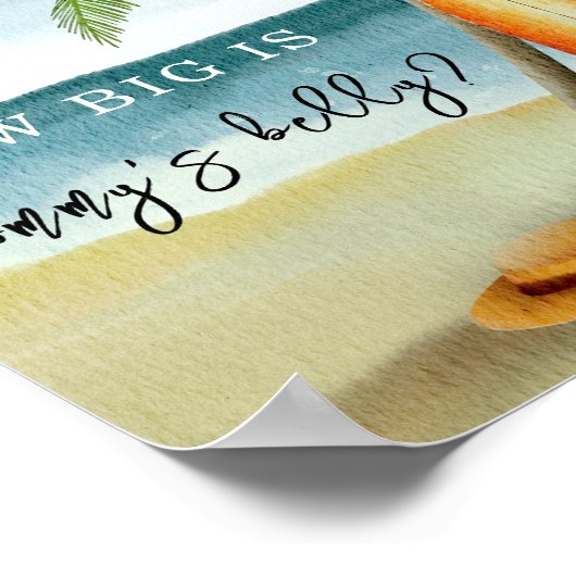 Surven strand - Hoe groot is mama's buik Poster (Hoek)