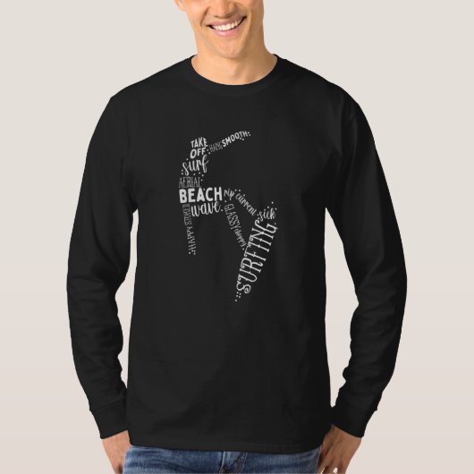 Surven Surfen Typografie T-shirt (Voorkant)