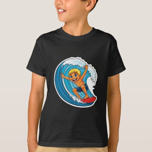 Surven the Waves - Ride the Adventure in stijl T-shirt (Voorkant)