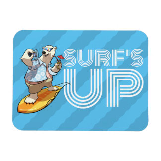 Surven Up Surfing Polar Beer met Cocktail Cartoon Magneet