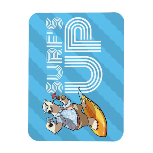 Surven Up Surfing Polar Beer met Cocktail Cartoon Magneet (Verticaal)