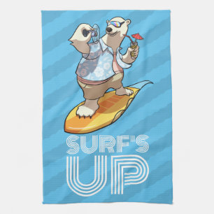 Surven Up Surfing Polar Beer met Cocktail Cartoon Theedoek