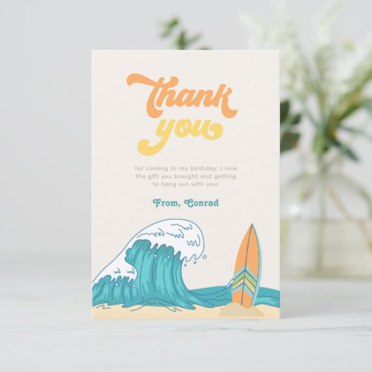 Surven Verjaardag Dank u kaarten (Staand voorkant)