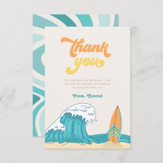 Surven Verjaardag Dank u kaarten (Voorkant / Achterkant)