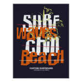 Surven Waves Custom Beach Long Beach Perfect Poster (Voorkant)