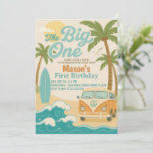 Surven zijn op! Bewerkbaar The Big One Boy 1st Bir Kaart (Staand voorkant)