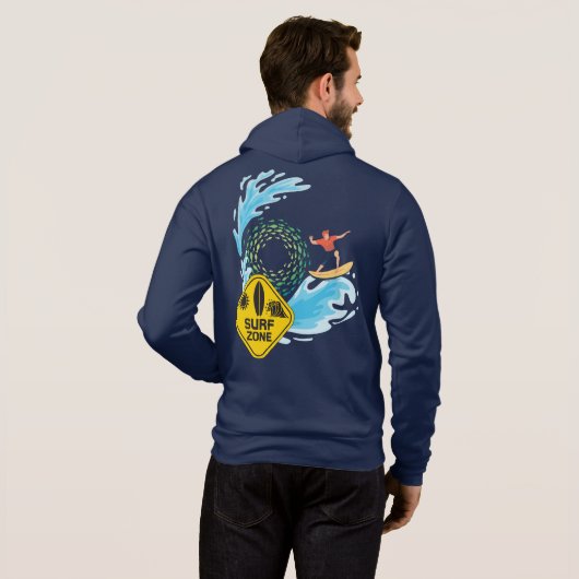 Surven Zone Waves Riding T-shirt Hoodie (Achterkant volledig)