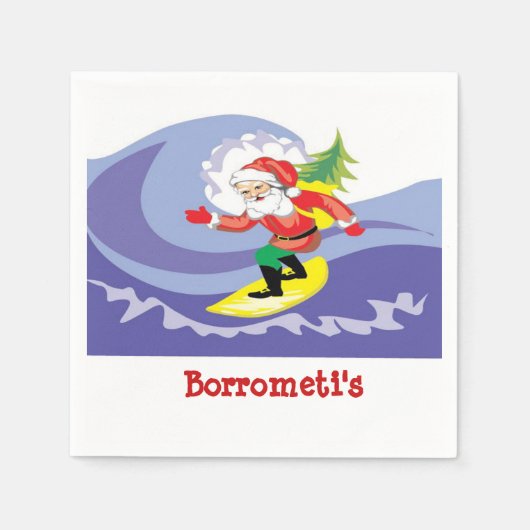 Surven'n Santa Clause Gepersonaliseerde Cocktail s Servet (Voorkant)