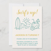 Surven's Up bewerkbare verjaardagsuitnodiging Kaart (Voorkant)